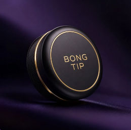 Bong Tip matte black top cap with gold rim