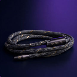 Bong Tip premium braided cord in charcoal with gold threading